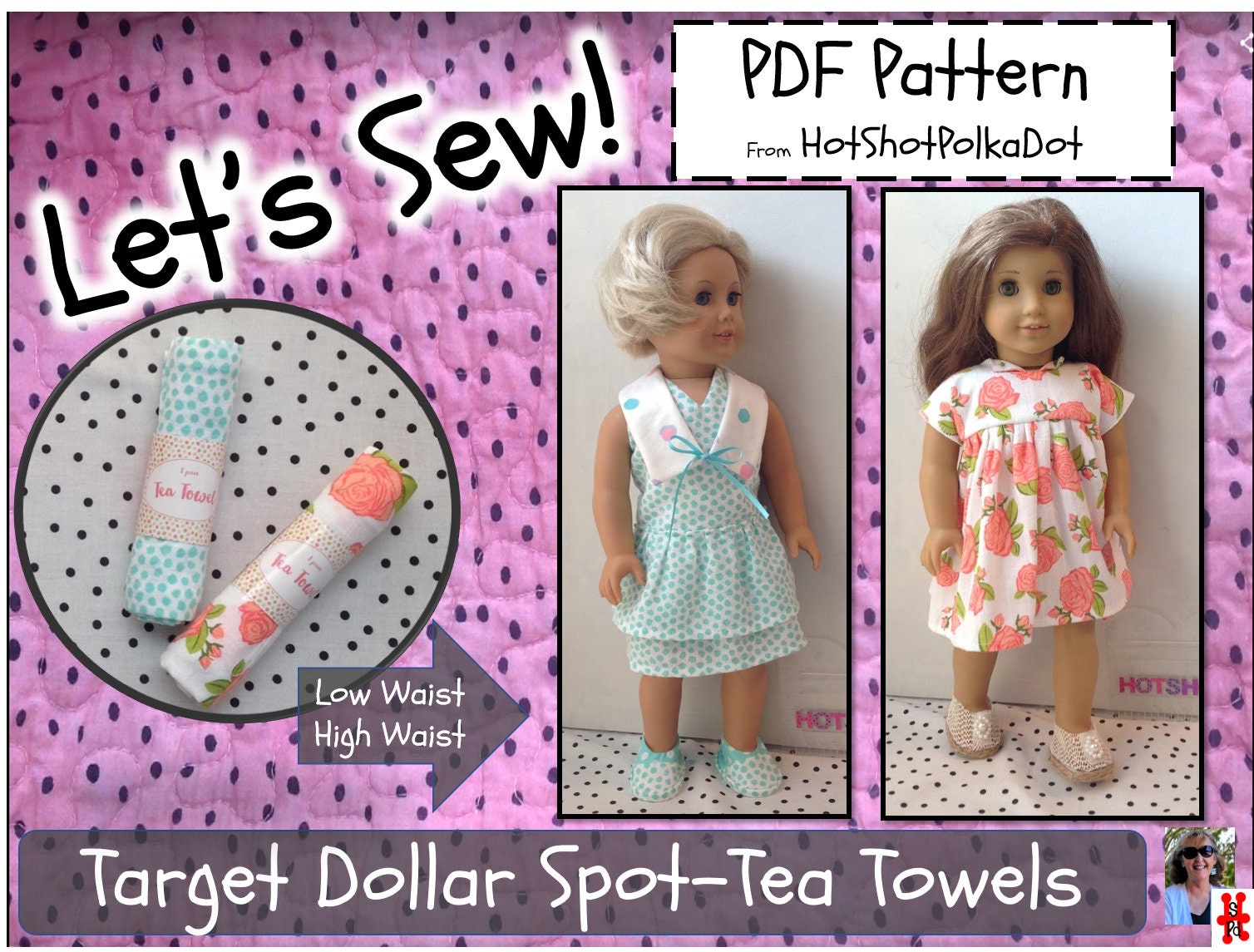 Patterns for the 18 Inch Doll, High Waist Dress, Low Waist Dress, and a  V-neck Collar 