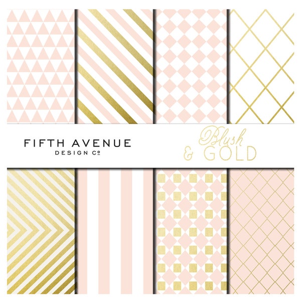 Digital Paper - Blush & Gold