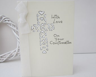 Handpainted card, Confirmation card, holy communion, handmade card, goddaughter card, godson card, communion card, can be personalised