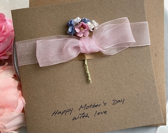 Posy, Mother's Day card, Mum card, Mothering Sunday, birthday card, paper flowers, handmade card, keepsake card, mum gift, flowers card