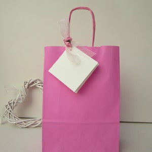 Pink Gift Bags Medium Size 12 Pack. Paper Gift Bags with Handles for  Birthdays, Shower, Wedding, Shopping, Events, Treats, Business Tchotchkes,  Retail, Bakery & Presents. 