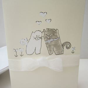 Wedding card, hand painted card, cat card, kittens card, anniversary card, engagement card, handmade card, daughter, son, personalised card