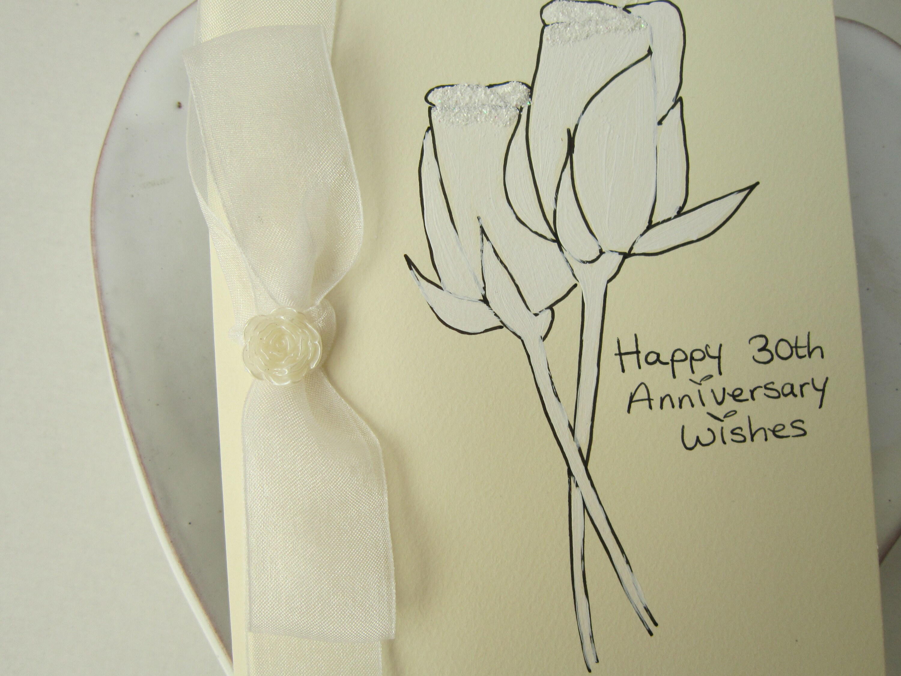 30th Wedding Anniversary Pearl Wedding Anniversary Card Wife - Etsy UK