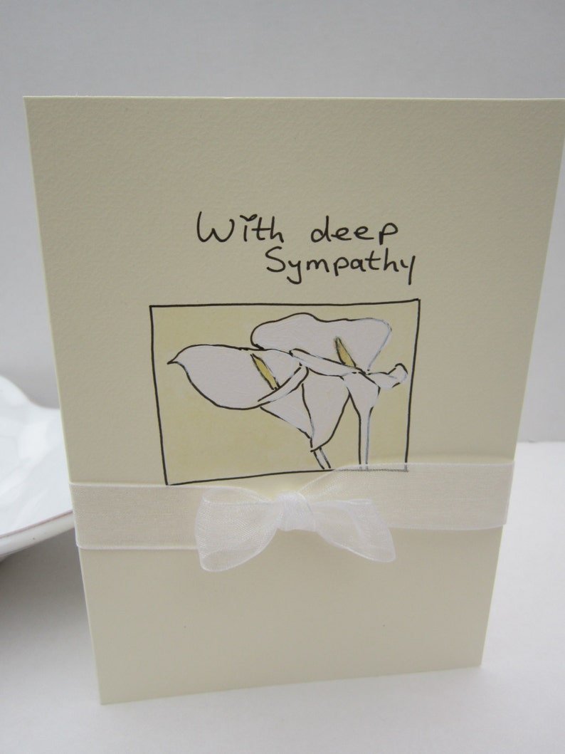 Cala Lilies Sympathy Card Condolences Card Can Be Etsy UK