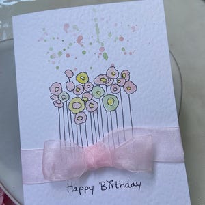Flower card, greeting card, watercolour card, blank card, handpainted card, Thinking of You, Birthday card, sympathy card, personalised card