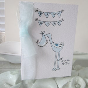 Carte Baby Boy, aquarelle originale, carte vierge, personnalisable, carte baby boy, carte baby shower, carte bébé, carte peinte à la main