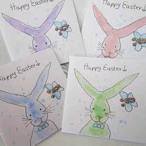 Jeu de cartes de Pâques, cartes aquarelles, lapin de Pâques, cartes de Pâques, jeu de cartes, jeu de cartes, cartes peintes à la main, cartes faites main, Pâques