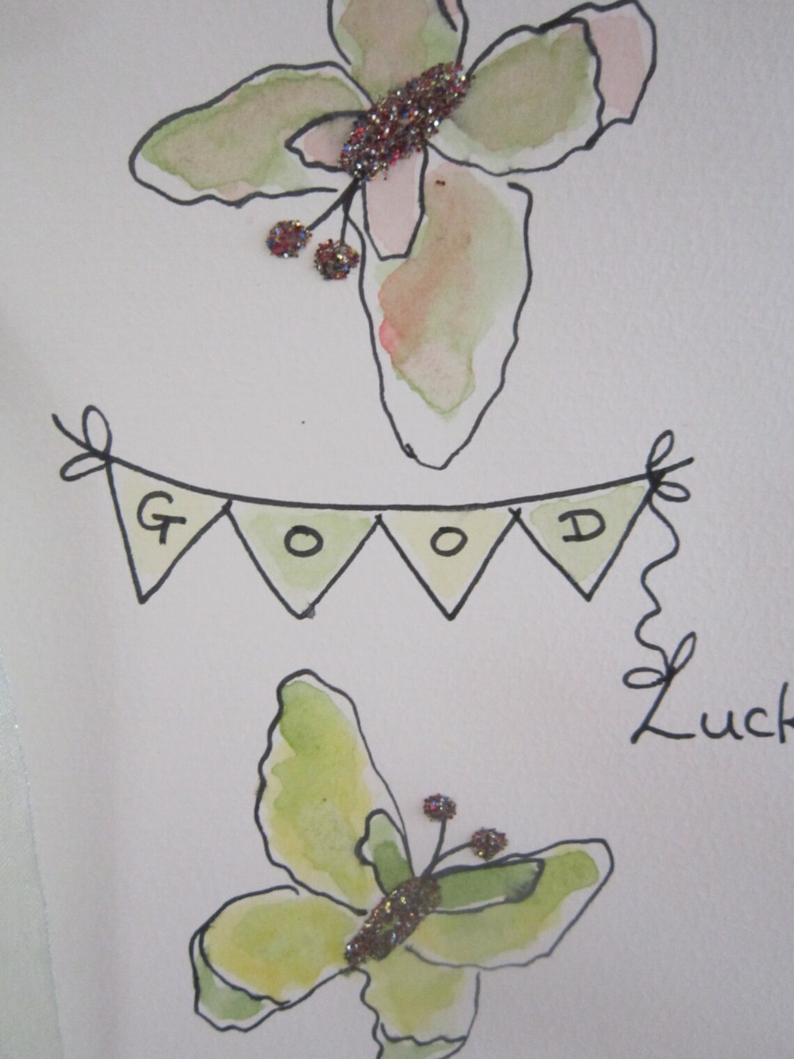 Good Luck Card, Watercolour Card, Good Luck Gift, Butterfly Card ...