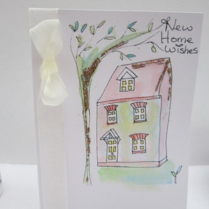 Nouvelle carte de maison, nouvelle carte de maison, carte de déménagement, carte aquarelle, carte peinte à la main, carte fille, carte fils, carte faite à la main, personnalisée