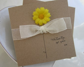 Thinking of you card, handmade card, keepsake card, miss you card, daisy card, flower card, thinking of you, your in my thoughts card