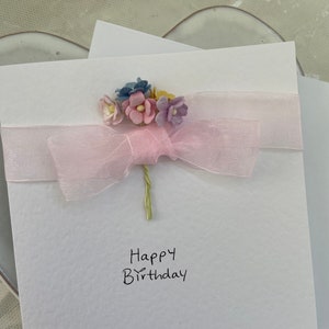 Bouquet de printemps, carte d'anniversaire, fleurs en papier, carte de maman, carte de femme, carte de fille, carte faite main, carte de fleurs.