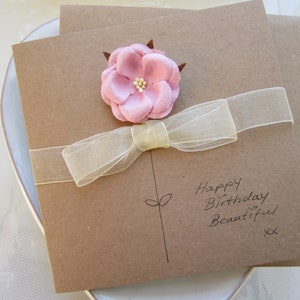Happy birthday beautiful, handmade card, flower card, mum card, birthday card, daughter birthday card, wife birthday card, keepsake card