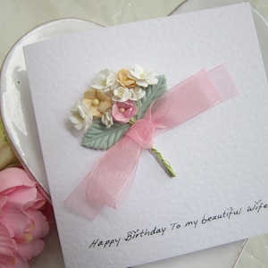 Bouquet, carte d'anniversaire, fleurs de mûrier, carte de femme, carte de maman, carte de fille, carte faite main, carte de fleurs, carte de souvenir, carte personnalisée