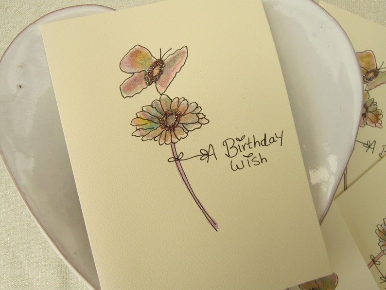 Set of cards watercolour original watercolour cards flower cards butterfly cards birthday pack cards birthday cards pack of cards