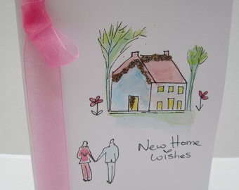 New House card, new home card, moving home card, watercolour card, daughter card, son card, moving house card, handmade card, personalised