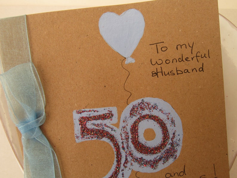 Hand Painted Card Husband 50Th Birthday 50Th Birthday 50Th | Etsy Uk
