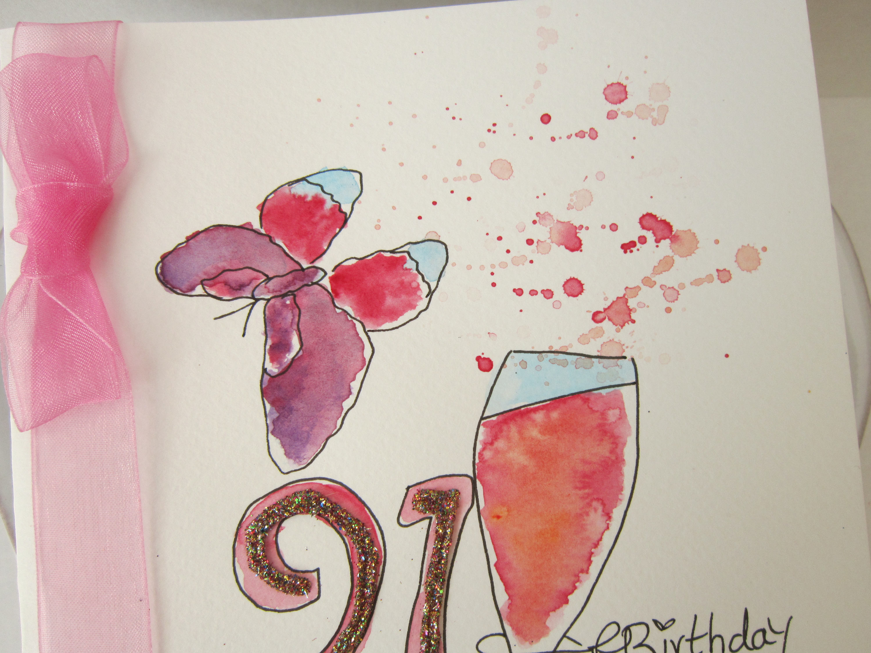 White Cotton Cards Geburtstagskarte 'To A Beautiful Daughter' – Handgefertigt, 22x22 Cm, Mit Roter Schleife