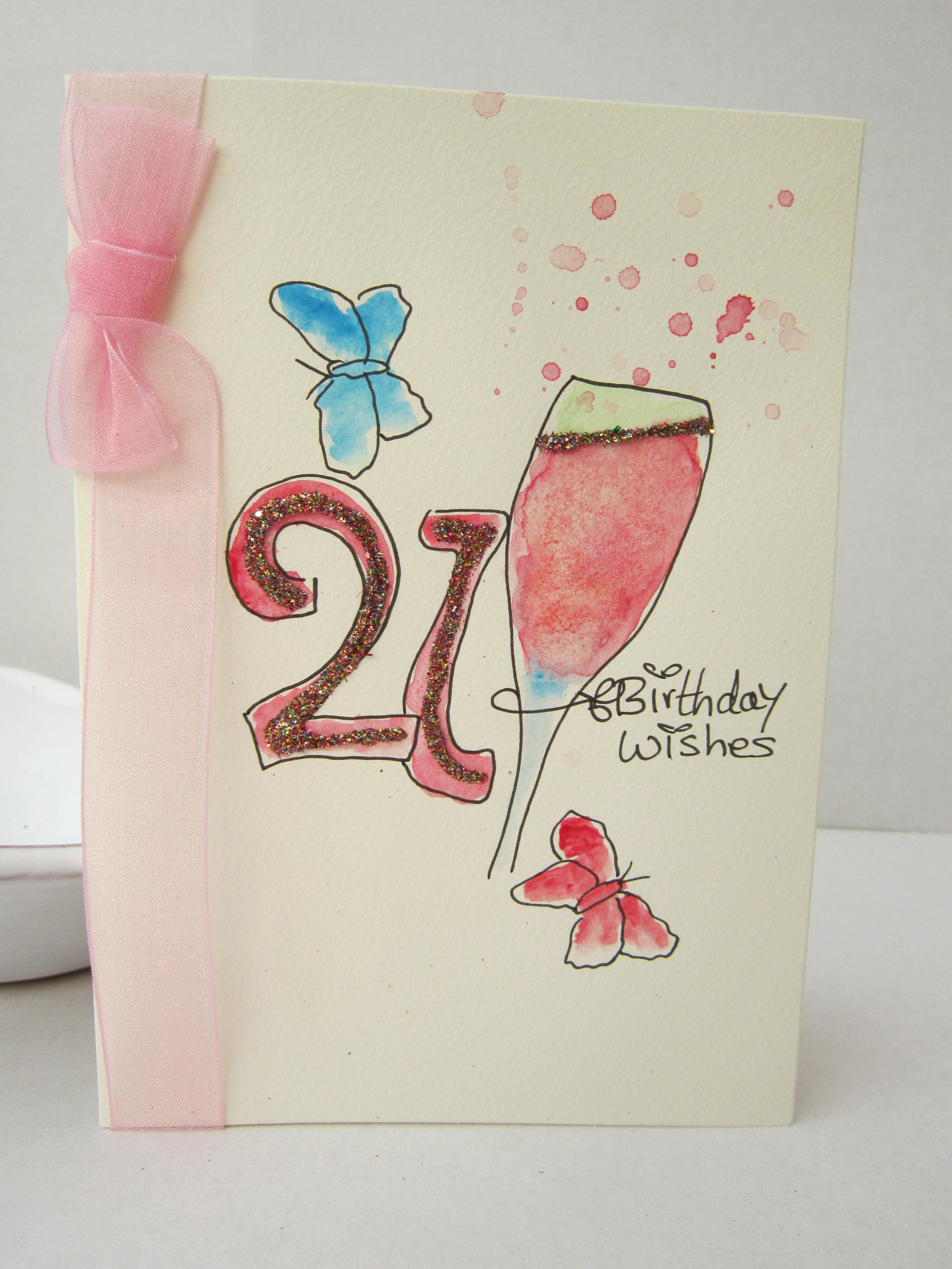 White Cotton Cards Glückwunschkarte Zum 21. Geburtstag 'Granddaughter You Just Sparkle' - 16x16cm Handgefertigt