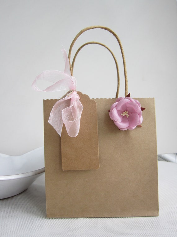 Set dos bolsas de regalo, flor de papel, bolsas de regalo hechas a