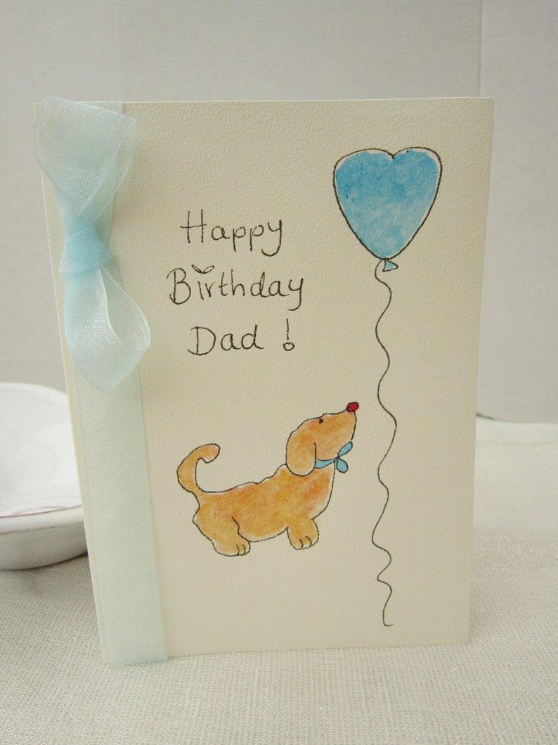 Dog Birthday Card Watercolour Card Dog Card Dad Gift Dad Etsy UK