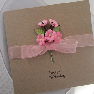 Coquelicots, renoncules, carte d'anniversaire, fleurs en papier, carte d'anniversaire pour soeur, carte d'anniversaire pour amie, carte pour femme, carte pour maman, carte faite main, cadeau