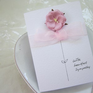 Flower card, Heartfelt Sympathy, Mulberry paper flower, sympathy card, condolences card, sorry for your loss, child sympathy card, handmade