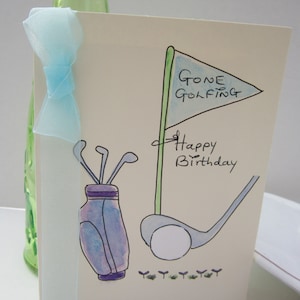 Carte aquarelle, carte de golf, carte d'anniversaire, carte de golfeur, carte de papa, carte de mari, carte de fils, carte de golf, carte de golf, personnaliser, golf
