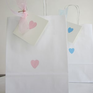 Heart Gift Bag, hand painted bag, gift bag, Birthday Gift Bag, wedding gift bag, heart bag, baby gift bag, Valentine gift, handmade gift bag