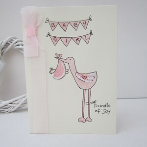 Carte Baby Girl, carte aquarelle, cadeau bébé fille, carte bébé, cadeau bébé, baby shower, carte peinte à la main, nouvelle baby girl, personnaliser, nouveau bébé