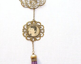 serie de collar largo vintage "novelas fotográficas"