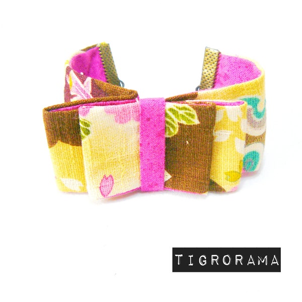 bracelet en tissu noeud plat en tissu japonais