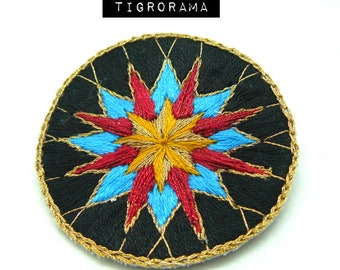 broche brodée main inspiration tarot divinatoire : l étoile