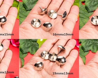 1000 small 6mm UPHOLSTERY NAILS CHROME STUD nickel tack