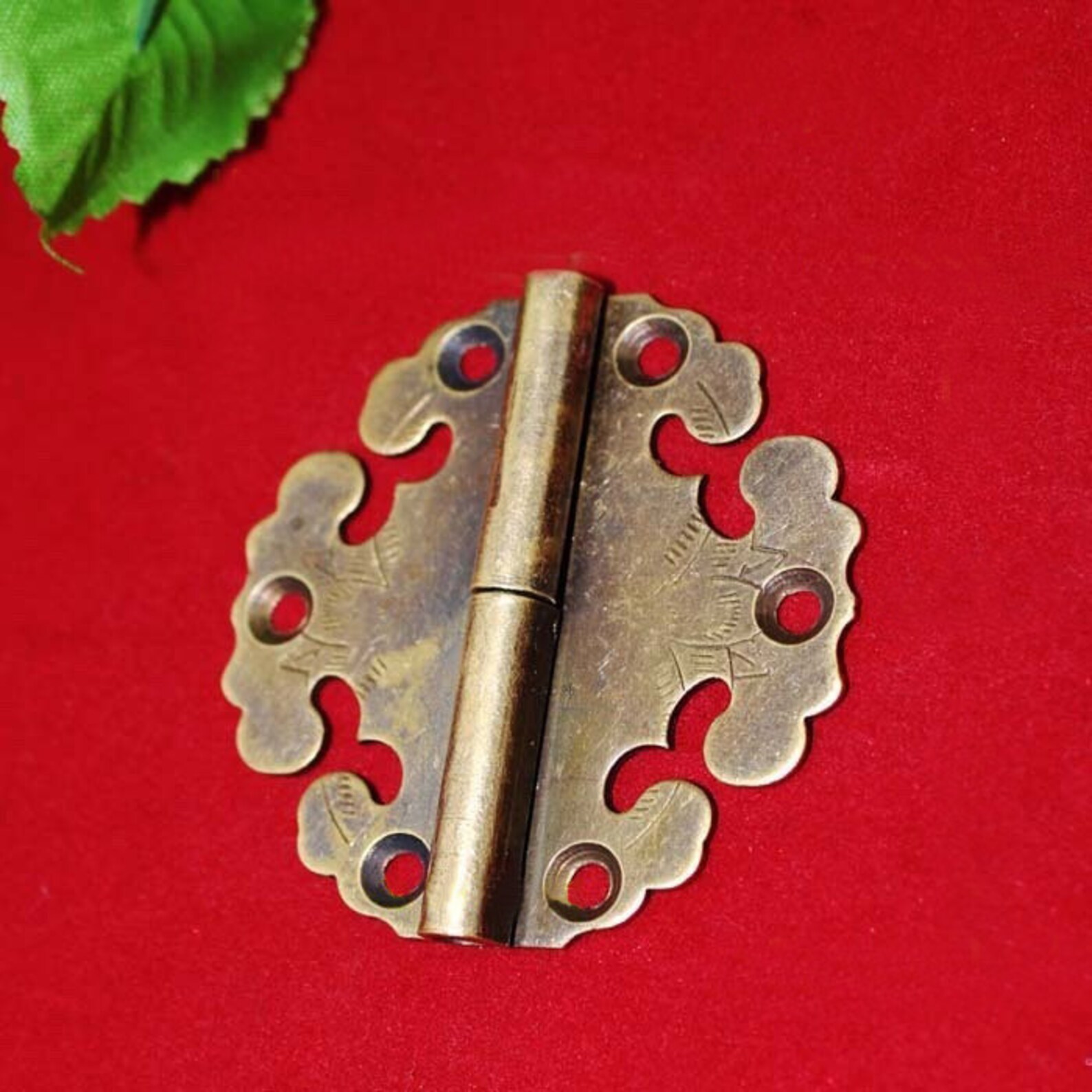 Pair of Copper Furniture Hinges Vintage Bronze Decor Large Etsy