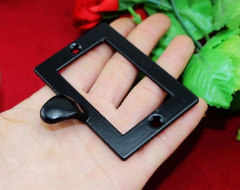 Frames Holder Pull - Black Large Metal Drawer Tags Card Holders Nose Decor Label  - 2.87"x2.44"(73x62mm) - l50