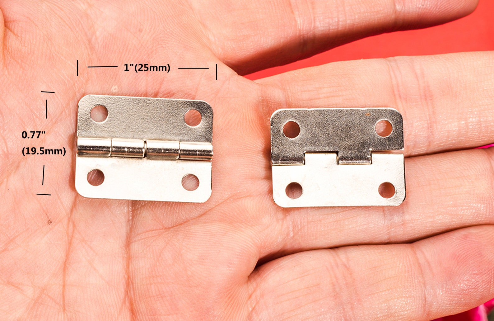 20 Small Silver Hinges Round Edge Box Gemel Iron Flat Flap Etsy