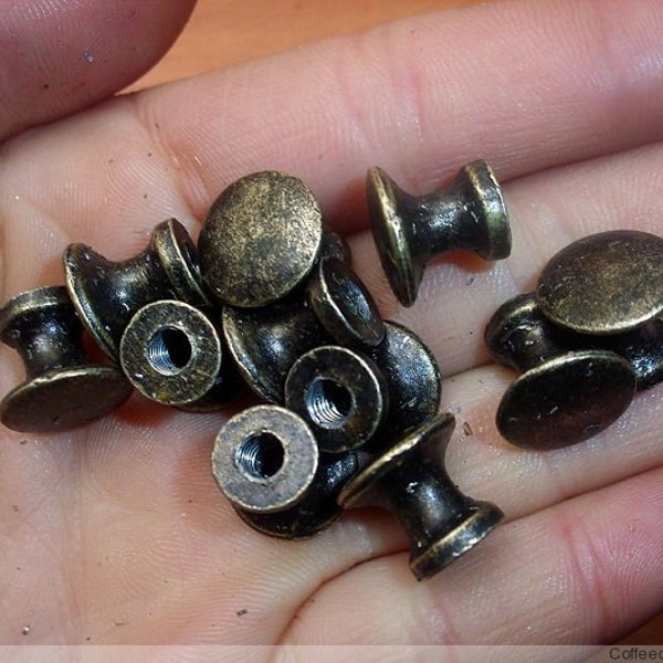10 boutons Mini boutons - bouton de tiroir en métal vintage classique Bureau décoratif boîte en bois tire - 0,47 "x0,43" (12X11mm) - k24