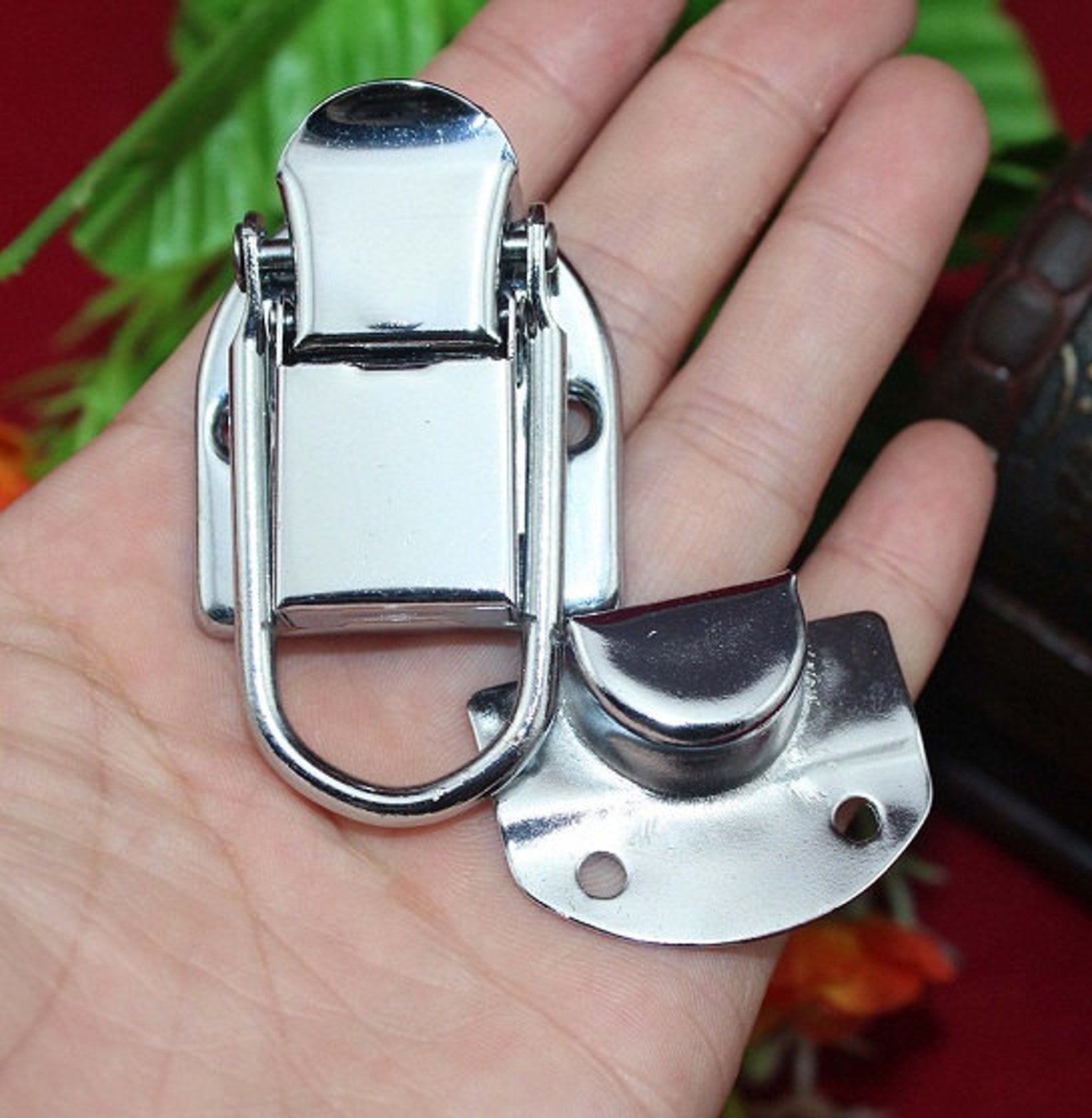 Tool Box Hasp White Chrome Ancient Iron Lock Catch Latches Etsy