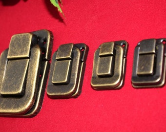 4 flache Tasche Riegel - Vintage Box Bronze Hasp Eisen Lock fangen Leder Koffer Schnalle - vier Größe 1"/1.06/1.3"/2.2"(25/27/33/55mm) - h47