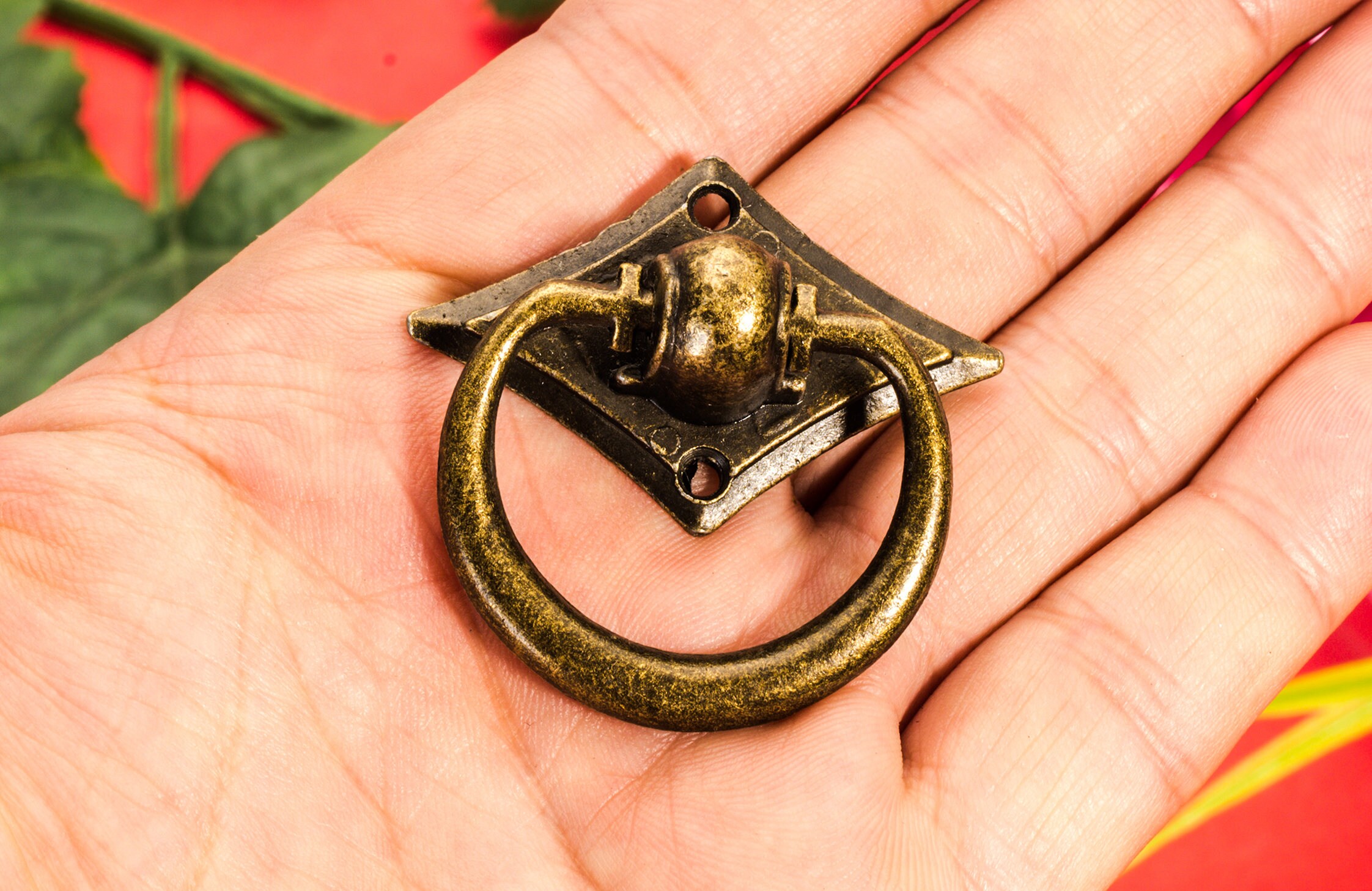 4 Hoop Knobs Pull Vintage Bronze Ring Metal Door Etsy