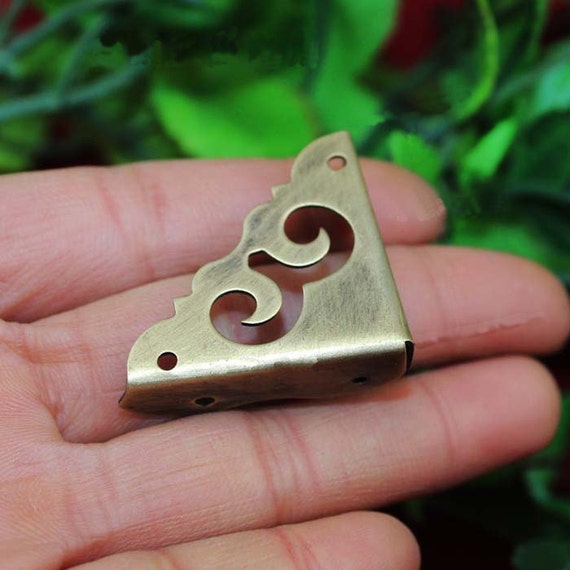 4 Vintage Copper Corner Caps Classical 3 Side Warp Etsy