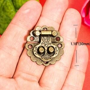 4 Bird Pattern Latch Jewelry Box Classic Round Hasp Iron Lock Catch Leather Suitcase Buckle Clasp 1.230mm h34 image 3