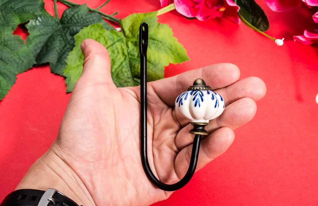 Ceramics Black Hook European Robe Iron Standing Clothing Single Hooks 4 ...