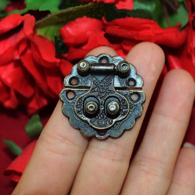 4 Bird Pattern Latch Jewelry Box Classic Round Hasp Iron Lock Catch Leather Suitcase Buckle Clasp 1.230mm h34 image 1