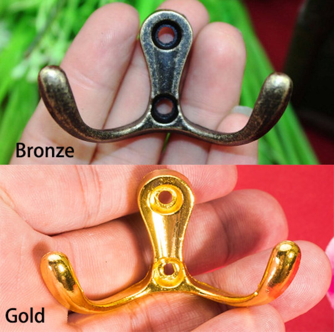 5 Mini Robe Hooks Double Hook Antique Style Decor Furniture Etsy