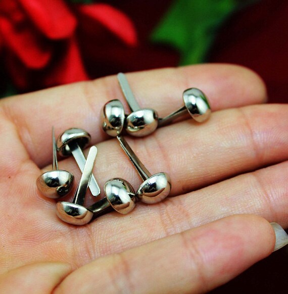 50 Split Tacks Double Feet Upholstery White Round Head Etsy