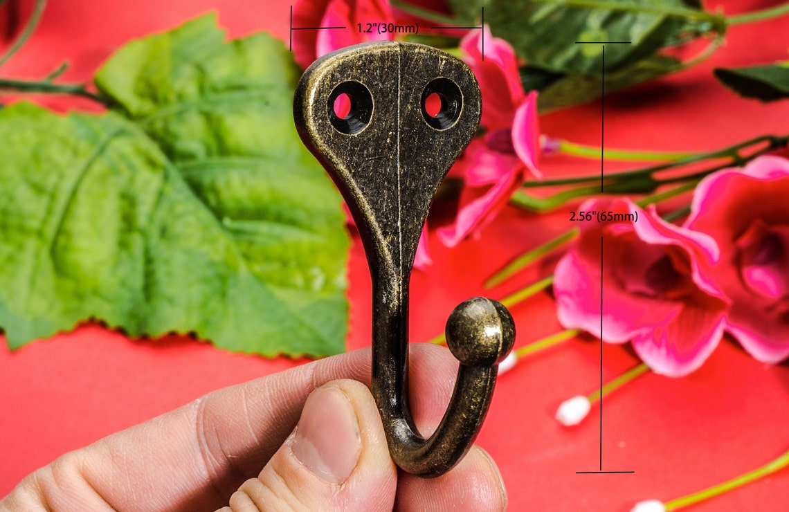 1 or 4 Prong Robe Hooks Metal Bronze Antique Style Standing Etsy