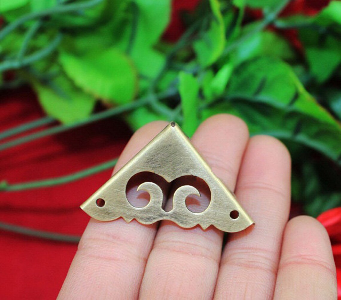 4 Vintage Copper Corner Caps Classical 3 Side Warp Etsy