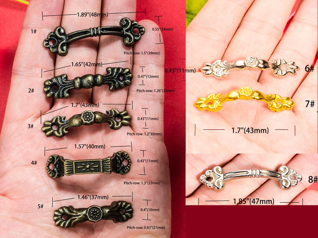 10 Metal Mini Pulls Gift Box Jewelry Box Handle Bureau Bronze Knobs