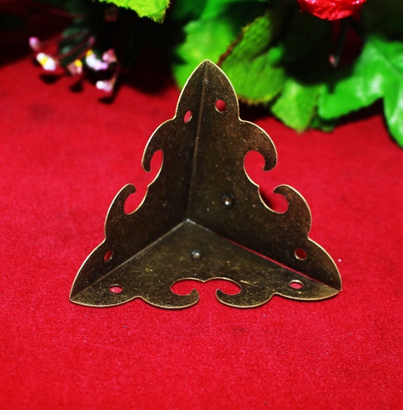 4 or 20 Metal Corner Caps Restoring Ancient Bronze 3 Side Etsy